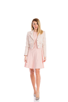 Short-cut jacket in pink boucle