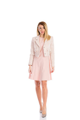 Sleeveless dress in pink viscose