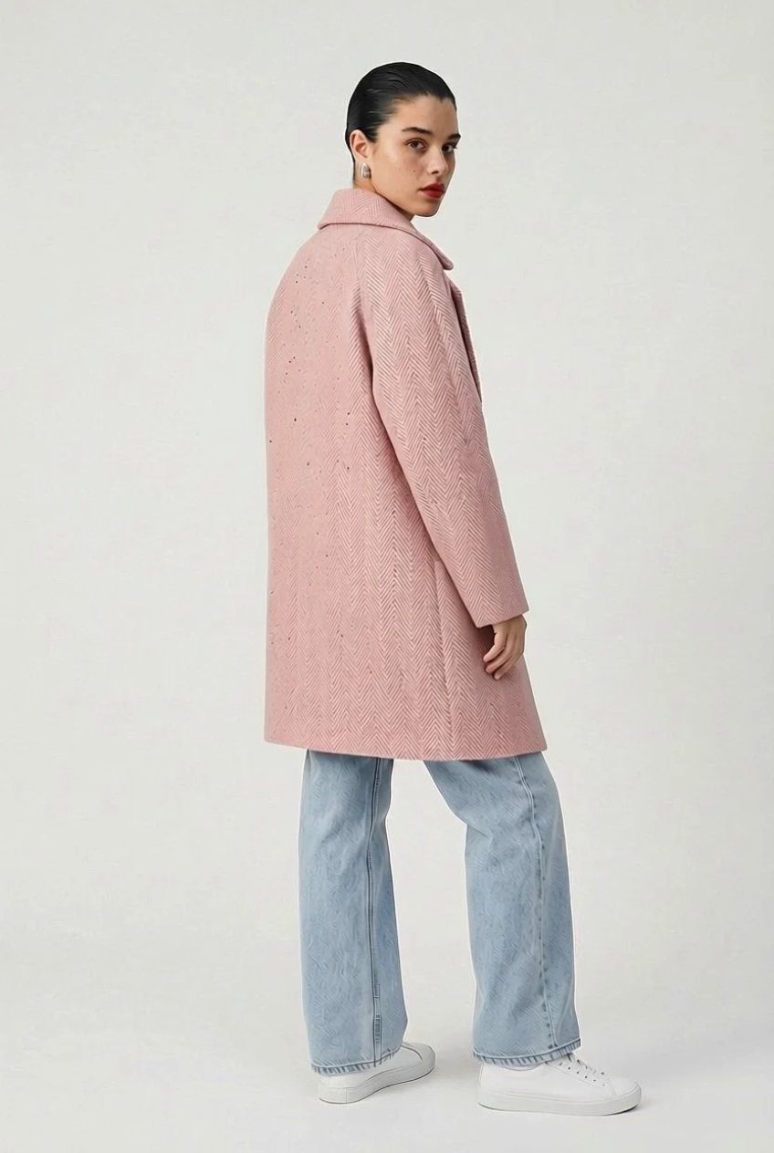 ROSE HERRINGBONE WOOL COAT