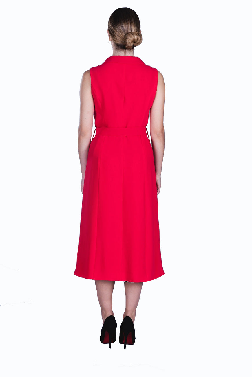 Raspberry Georgette Midi Dress