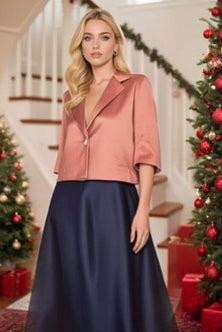 Giacca dal taglio corto in shantung rosa