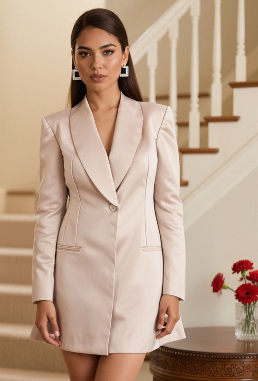 Elegant style pink jacket – Front view – Silvy Rowson