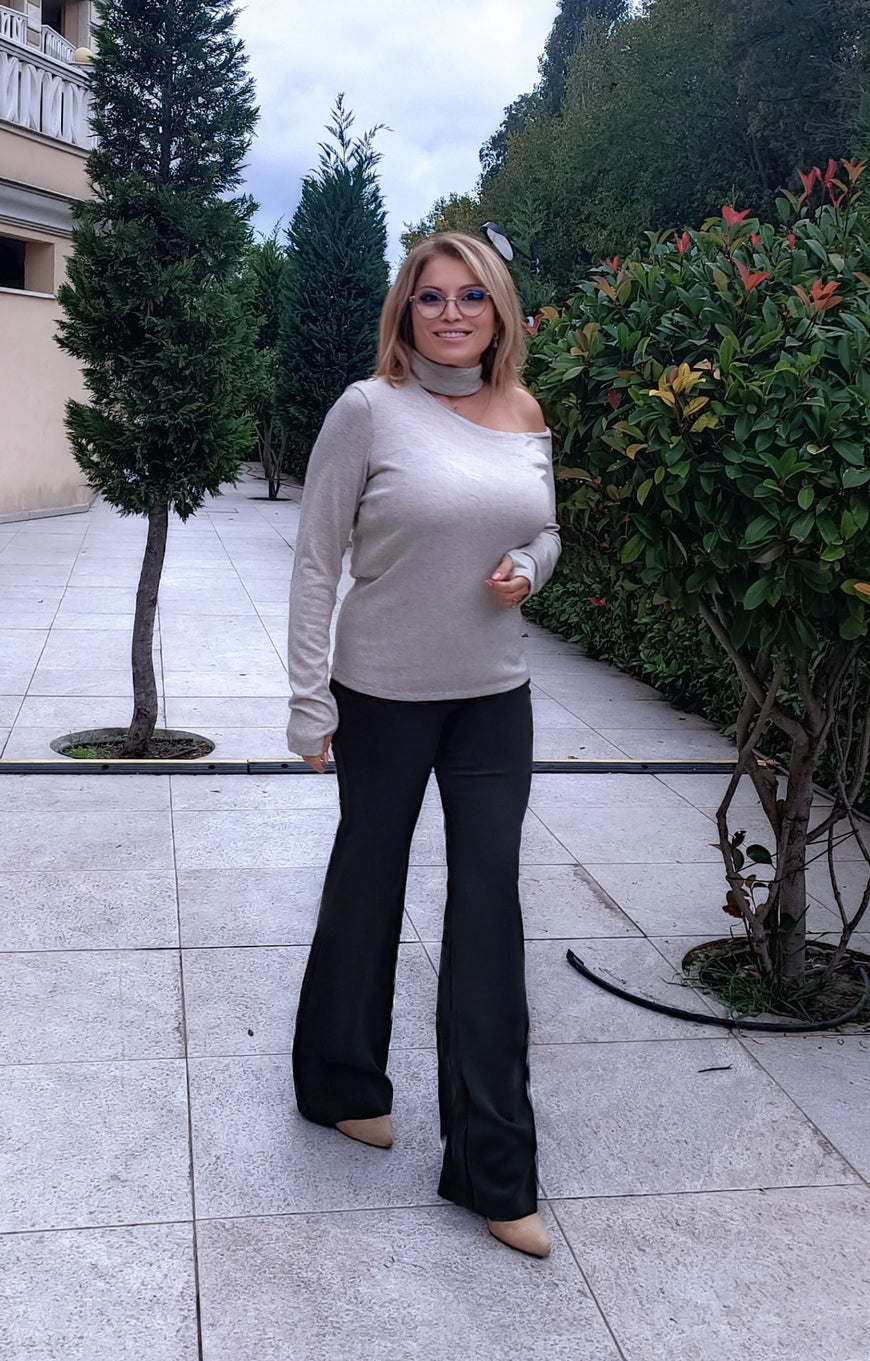 Wide-leg trousers in green