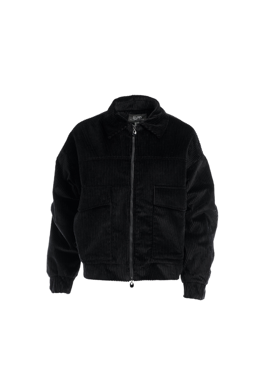 Velvet ribbed jacket in black