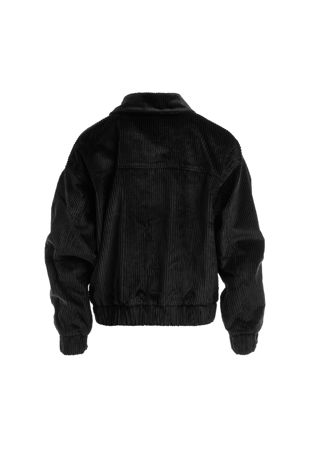Velvet ribbed jacket in black