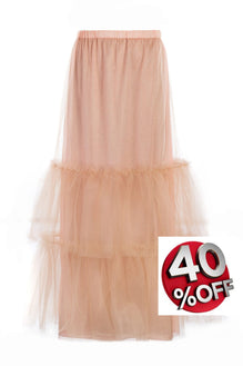 Skirt with 2 frills dolly pink