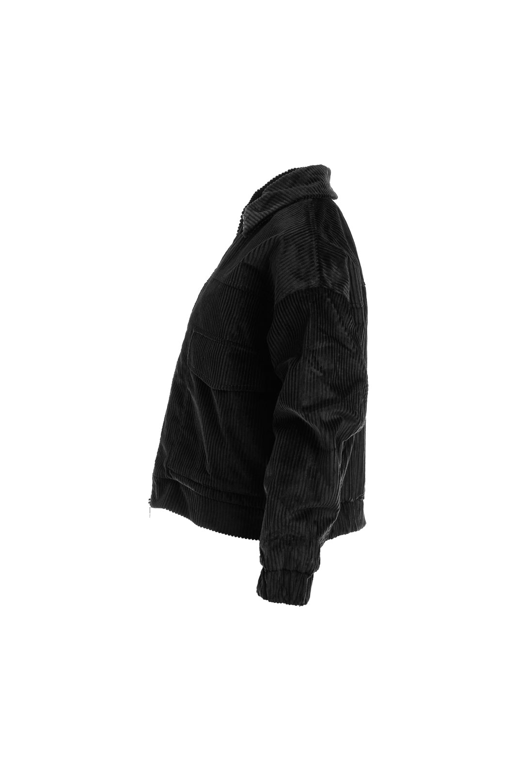 Velvet ribbed jacket in black