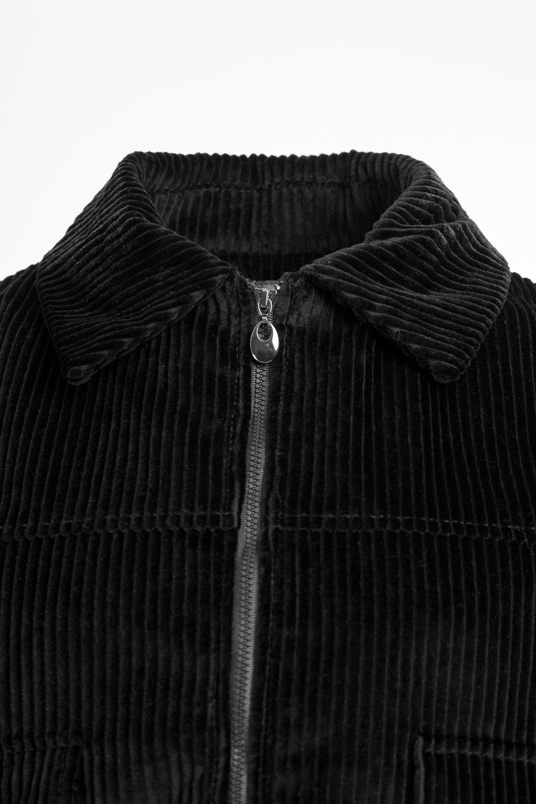 Velvet ribbed jacket in black