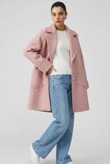 ROSE HERRINGBONE WOOL COAT