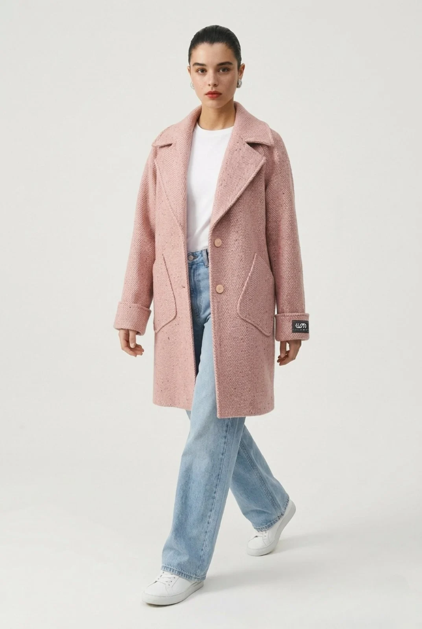ROSE HERRINGBONE WOOL COAT