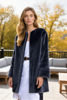 Bell coat with a large hood