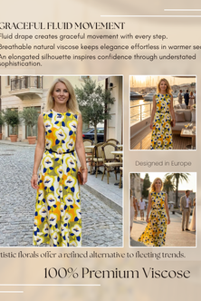 Dress Floral Viscose Maxi Dress yellow