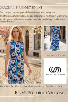 Dress Floral Viscose Maxi Dress blue