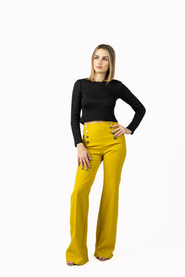 Wide-leg trousers in yellow