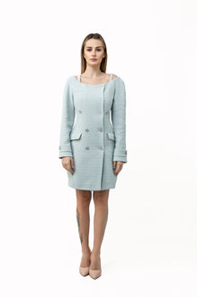 mint green blazer dress Women's Shape Mint Green Short Sleeve Blazer Mini Dress