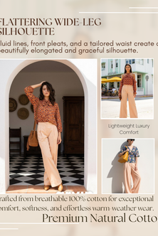 Pants wide-leg CRISTEN cotton