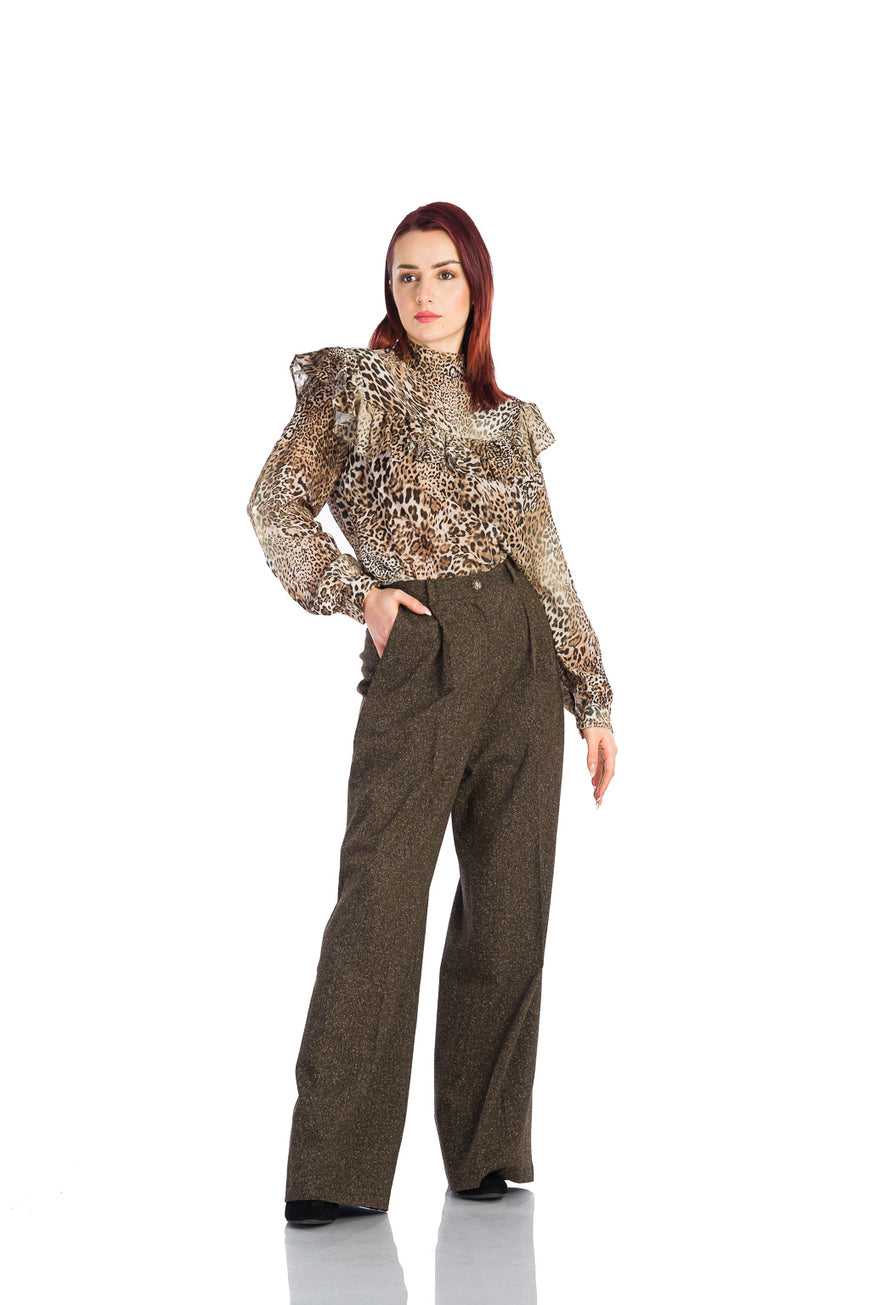 Blouse leopard impression