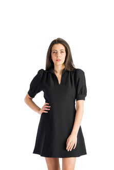 Black dress with short buff sleeves – Styled full look – Silvy Rowson