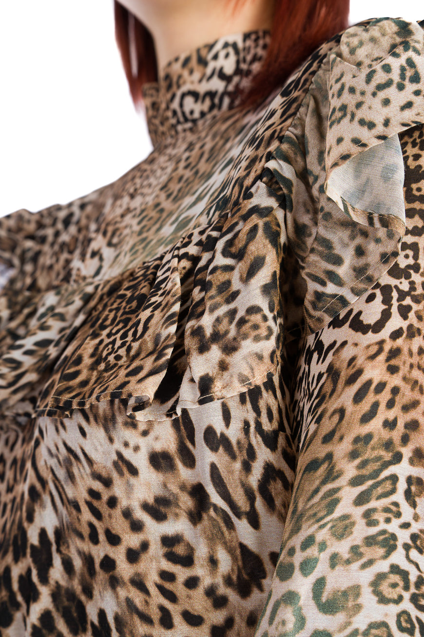 Blouse leopard impression