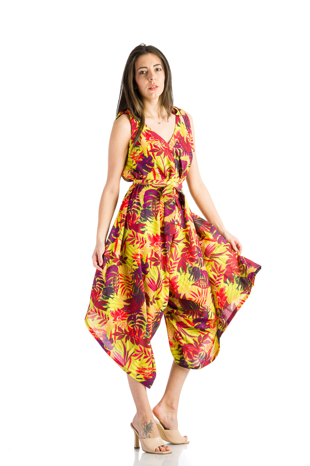 Jumpsuit in tropical print