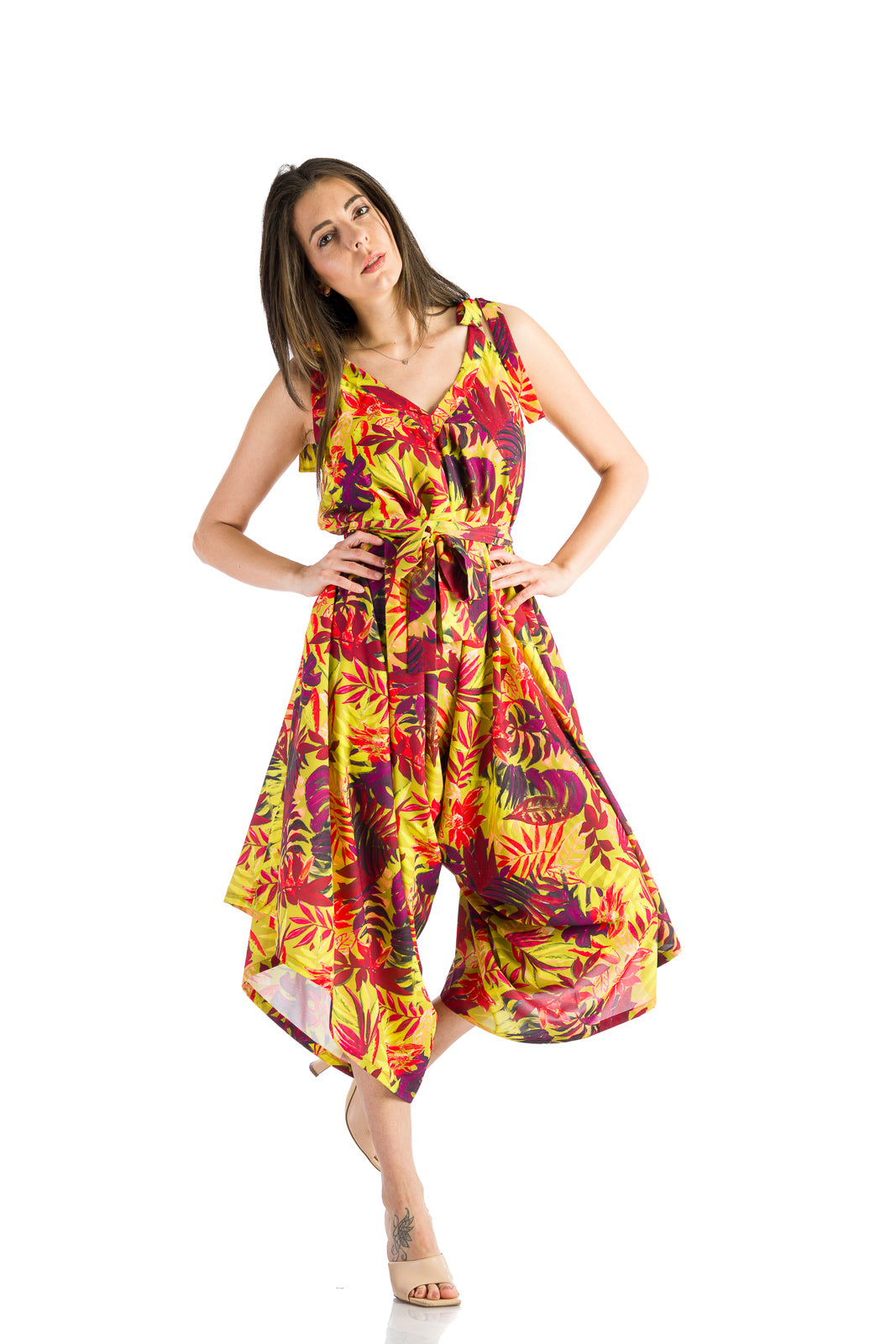 Jumpsuit in tropical print