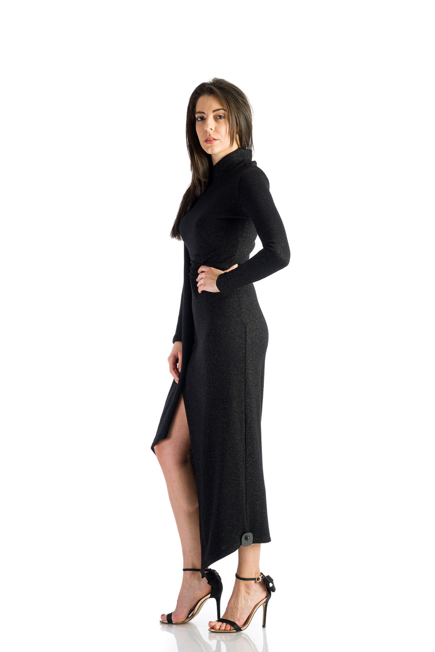 Black knitted dress