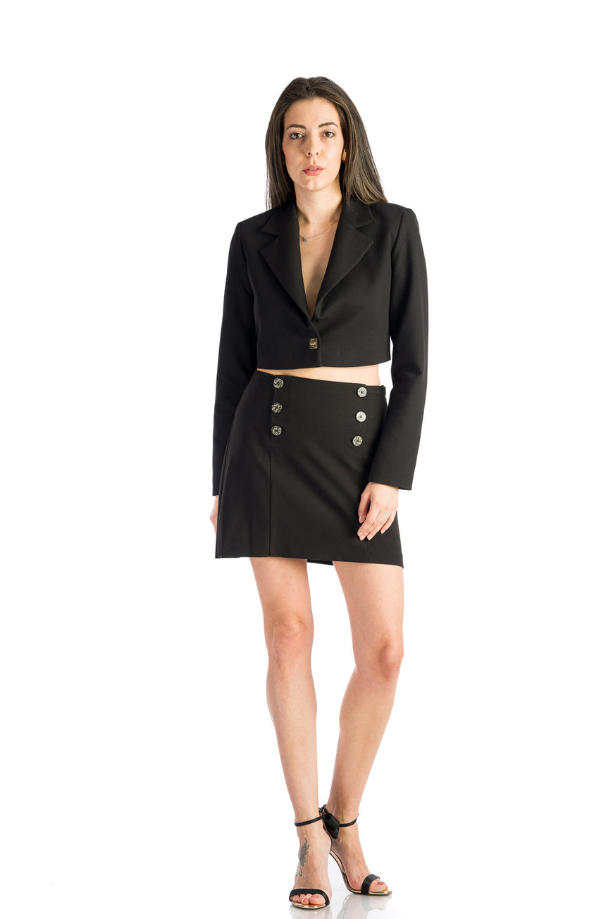 Черна мини пола