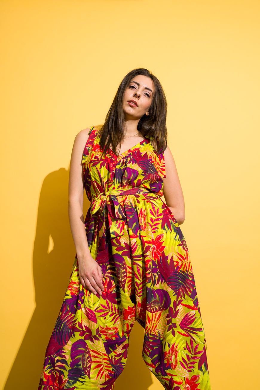 Jumpsuit in tropical print