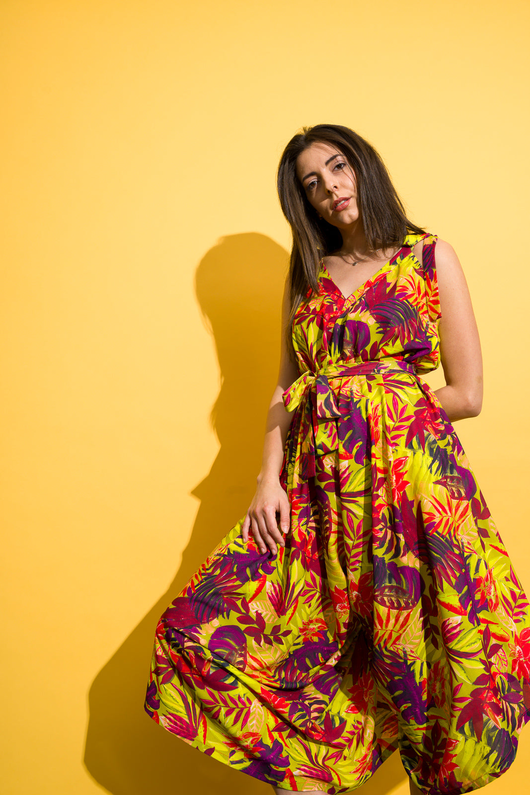 Jumpsuit in tropical print