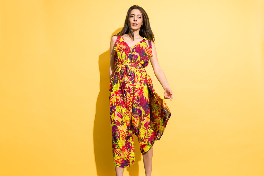 Jumpsuit in tropical print