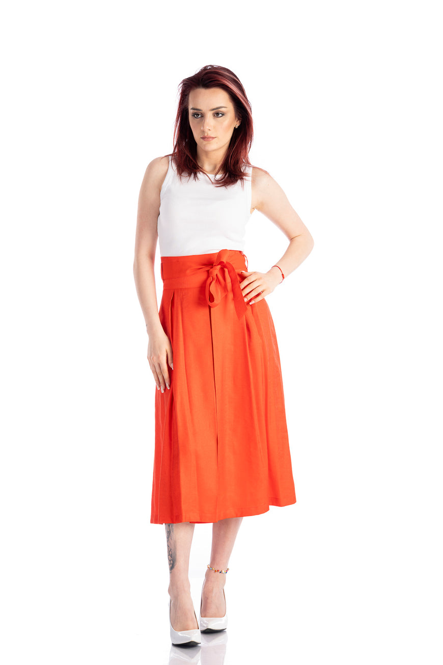 A-line red skirt