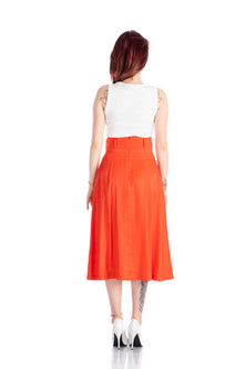 A-line red skirt