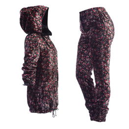 Luxury sports set Floral velvet – Front view – Silvy Rowson