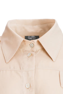 Beige shirt with detachable front