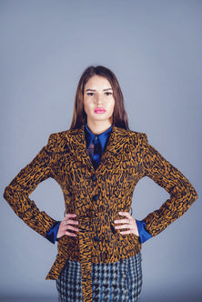 Brown leopard short coat