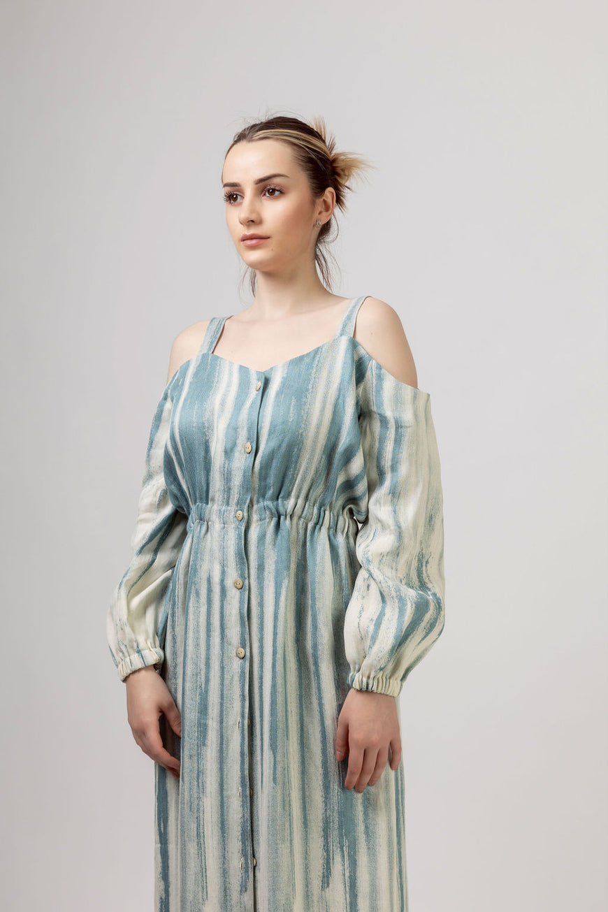 Off shoulder linen dress