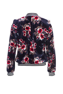 Floral velvet bomber jacket – Side view – Silvy Rowson
