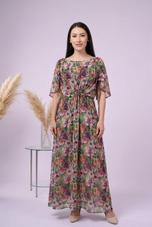 Floral Silk-Blend Maxi Dress