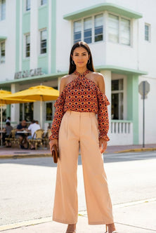 Pants wide-leg CRISTEN cotton