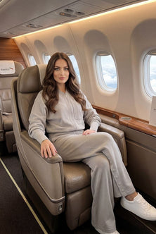 Pants wide-leg with button grey