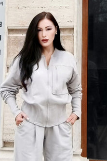 Bomber knit jacket Grey