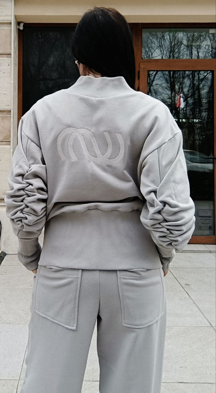 Bomber knit jacket Grey