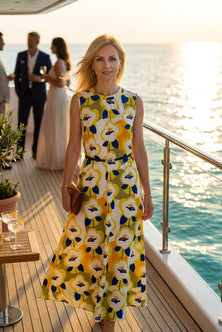 Dress Floral Viscose Maxi Dress yellow