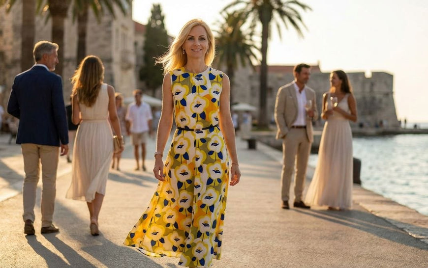 Dress Floral Viscose Maxi Dress yellow