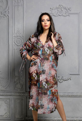 Summer cardigan with extra large sleeves – Front view – Silvy Rowson