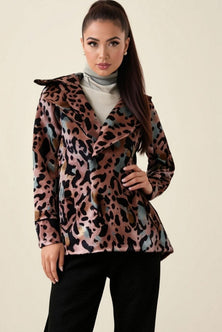 Pink leopard fusion coat