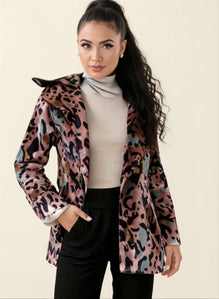 Pink leopard fusion coat