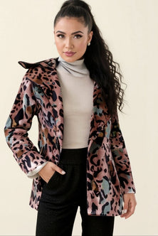 Pink leopard fusion coat