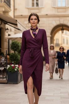 Knitted dress hugg me style in purple