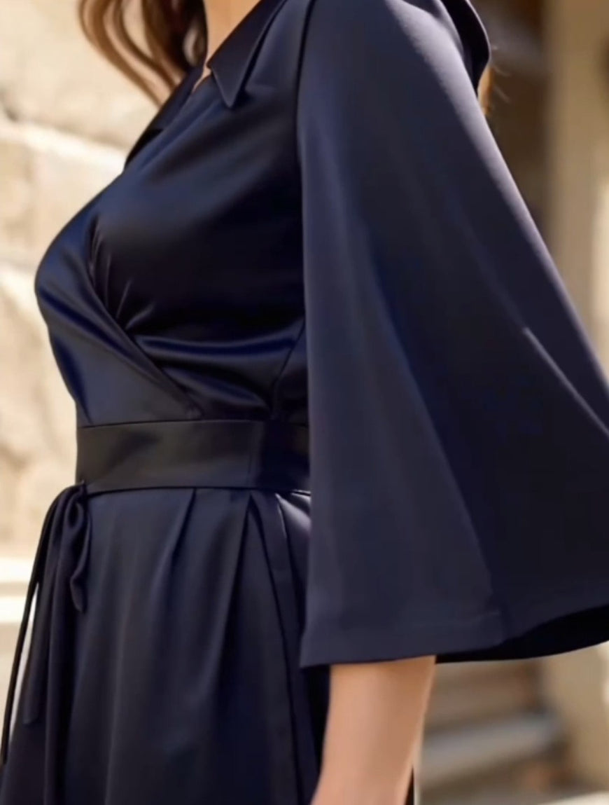 Black satin hugg me dress